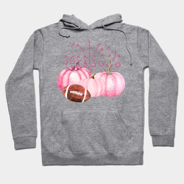 Pink October Football Hoodie by LylaLace Studio